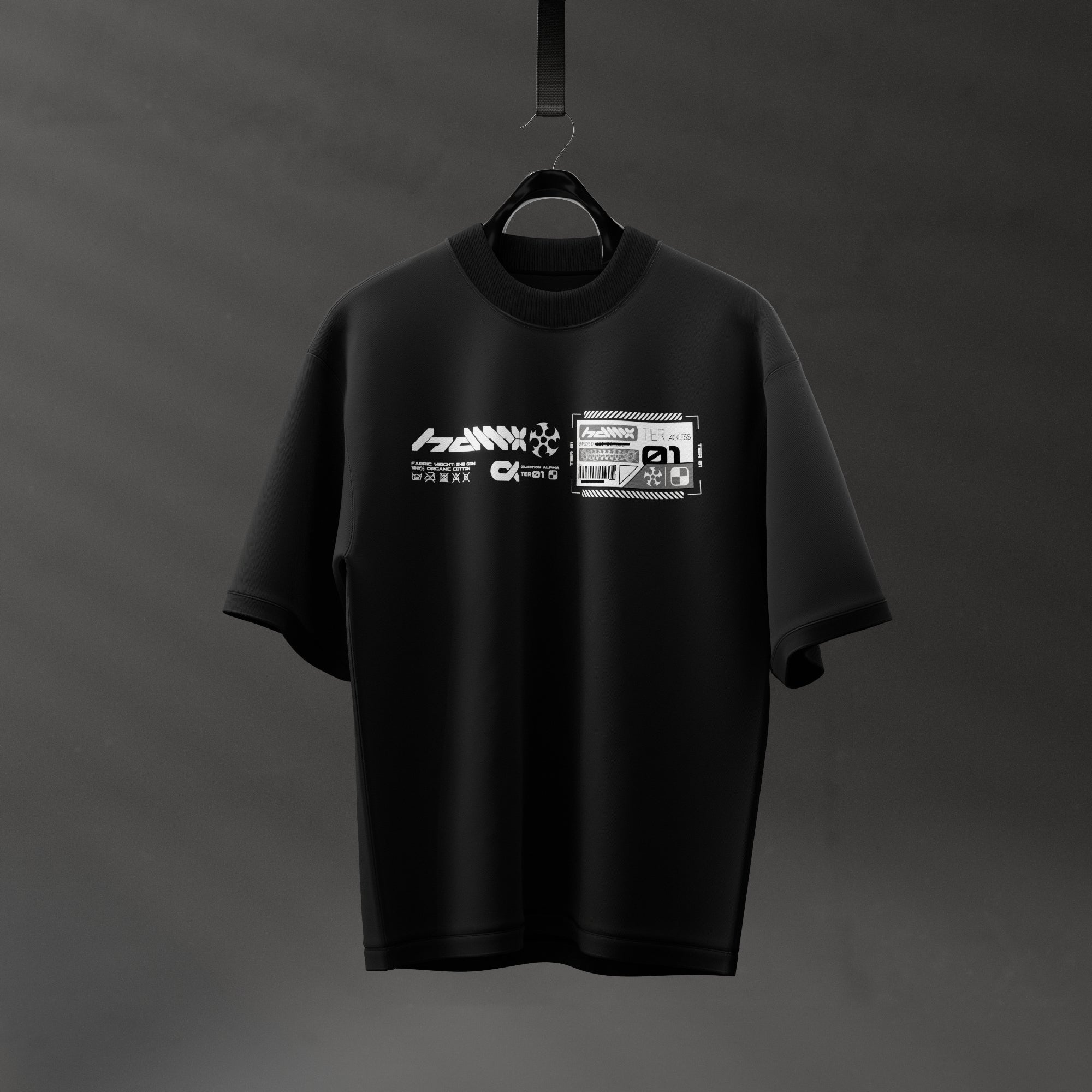 Tier 01 hdmx one | Organic Cotton Tee Black